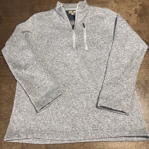 Woolrich Wool 1/4 Zip Sweater Gray Fleece Collar Men's Medium